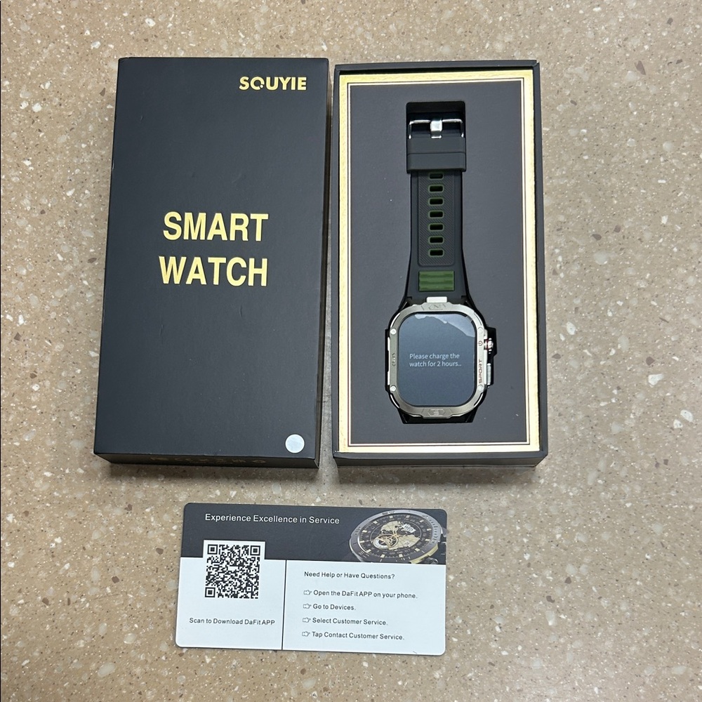 Souyie Black and Green Smartwatch